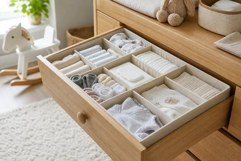 Munchkin Nursery Drawer Organizer baby travel and nursery gear scene