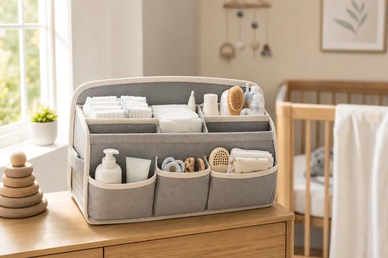 Munchkin Nursery Essentials Organizer baby travel and nursery gear scene