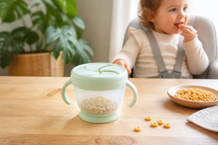 Munchkin Snack Catcher Cups baby travel and nursery gear scene